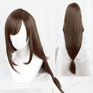 Party Supplies FF7 Final Fantasy Tifa Lockhart Cosplay Long Straight Heat Resistant Synthetic Hair Halloween Carnival Role Play Free Wig Cap