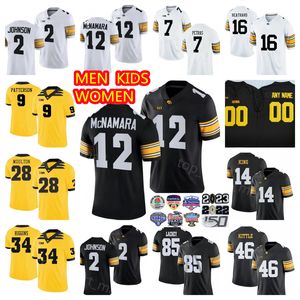 NCAA Football Iowa Hawkeyes Maglie College Cade McNamara Kaleb Johnson Jaziun Patterson Luke Lachey Jay Higgins Moulton Spencer Petras George Kittle Desmond King