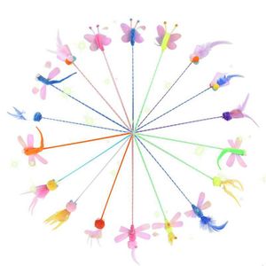 Cat Toys 1 PC Colorf Sounding Dragonfly Feather Tickle Rod Teaser Interactive Training Training Fun Supplies 5492 Q2 Drop dostawa Home Ga Dh9Y8