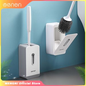 Toalettborstar Hållare Mengni-Toilet Brush Silicone Brush Head Toalettrengöring Borste för badrum Hushåll Rengöringsverktyg Badåtillbehör Set 230921