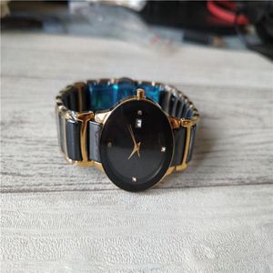 Nytt modeguld och keramiskt klocka för kvinnor Quartz Movement Watches Lady Wristwatch RD021243P