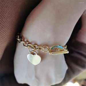 Link bransoletki 1pcs stal nierdzewna miłość serce dla kobiet impreza biżuteria prezent moda Joyas de łańcuch charm homme hurt hurtowy