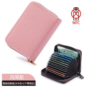 32 färger Nytt klassiskt orgelkortshållare Multi-kort blixtlåsmynt Purse Small Clutch Pu Money Bag Cardholder Plånböcker för män och kvinnor