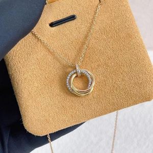 Chains 2023 Trend Brand Pure 925 Sterling Silver Jewelry Necklaces For Women 5A Zircon Wedding Round Pendant Rose Gold Classics