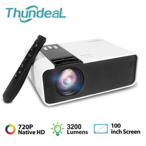 Projektörler Thundeal HD Mini Projektör TD90 Native 1280 X 720p LED WiFi Projektör Ev Sineması Sineması 3D Akıllı 2K 4K Video Film Proeyctor L230923