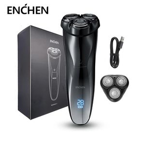 Electric Shavers ENCHEN Blackstone3 Electric Razor Shaver 3D Triple Blade Floating Shaving Machine IPX7 Washable USB Rechargeable Beard Trimmer 230920