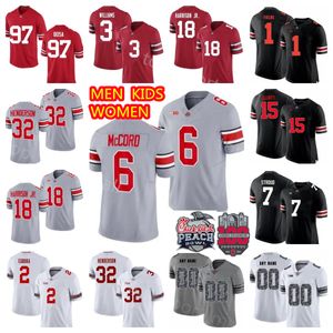 NCAA Football Ohio State Buckeyes Jerseys College Kyle McCord Treveyon Henderson Miyan Williams Marvin Harrison Jr CJ Stroud Emeka Egbuka Ezekiel Elliott Joey Bosa