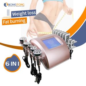 6 I 1 Uniosetion 40K Cavitation RF Vakuum kall foton Micro Current Lllt Lipo Laser 5MW Slimming Machine Sculpting For Salon Use