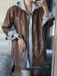 Ganska lyx Maillard American Vintage Hottie Jacket Women 2023 Haute Couture Cool SA Wind Leather Coat Literary Retro kjol