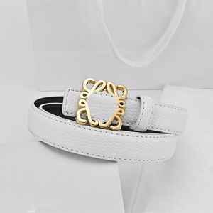 Loeweve Designer Belts Högkvalitativ äkta läder Loeweve Belt Reversible Bilden bredd 2,5 cm unisex Trendy midjeband Golden Alloy Smooth Buckle Cintura 333