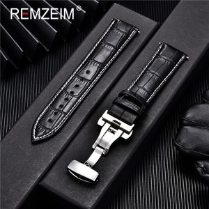 İzle Gruplar Orijinal Deri İzle Bandı Buzağı Calfskin Erkek Kadınlar Değiştirin Gözetleme Band 18mm 20mm 22mm 24mm Kelebek Toka İzleme Kayışı 230921