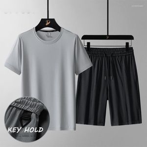 Men's Tracksuits Summer Solid Casual T-Shirt/Shorts/Suit Simple Short Sleeve 90s Athletic Set Outfits Sportswear 2 Piece Tracksuit