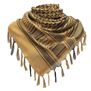 Masowe maski na twarz gaiter 110 cm bawełniany szalik zagęszczony na świeżym powietrzu wojskowe arabska taktyczna pustynia szalik armia shemagh szaliki z frędzlami dla mężczyzn kobiety 230920