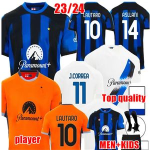 Lukaku Soccer Jerseys 23 24 New Football Shirt Barella Correa inters Dzeko Giroud Ibrahimovic Lautaro Milans theo Brahim 2023 men kids kits kits kits