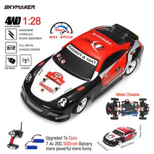 Electricrc Car Wltoys K969 1 28 RC CAR 4WD 2.4G Fjärrkontrolllegering bil RC Drift Racing Car High Speed ​​30kmh Off-Road Rally Vehicle Toys 230921