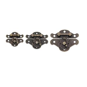 Serrature per porte 500 pezzi Bronzo antico Hasp Latch Gioielli Scatola di legno Serratura Mini armadio Fibbia Custodia Maniglia decorativa 3 dimensioni Sn2557 Drop De Dhdse