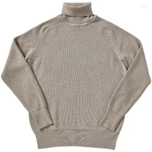 Herrtröjor Turtleneck Pullover Wool tjock elegant avslappnad vintertröja vintage kläder för manlig brittisk mode