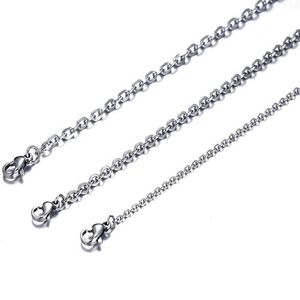 100pcs Lot Fashion Women's Whole in Bulk Silver Stainless Steel Welding Strong Thin Rolo O Link Necklace Chain 2mm 3mm w258J