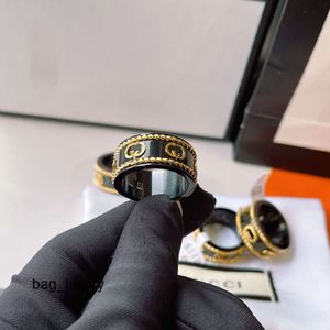 Jewelry Designer Band Rings Women Man Love Black Charms Wedding Supplies Gold Plated Stainless Steel Fine Finger Ring Emed