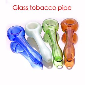 Оптовая продажа, портативная мини-стеклянная табачная трубка, толстая пьянящая ложка для курения, ручные трубки, индивидуальный логотип oem/odm