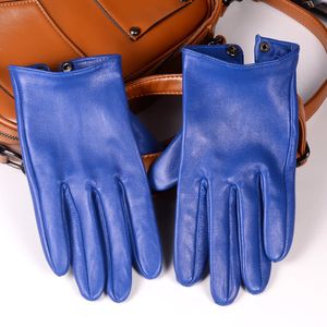 Перчатки с пятью пальцами Gants Homme без подкладки мужские из натуральной кожи с коротким ремонтом для мобильного телефона Handschoenen варежки для вождения автомобиля мужские синие Mitaine 230921