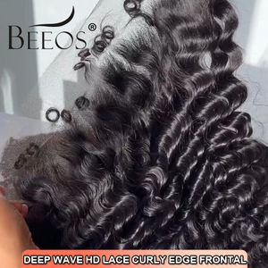Spitzenperücken BEEOS Deep Wave Curly Baby Hair 13x4 13x6 HD Frontal Only 4x4 5x5 6x6 7x7 Verschluss Vorgezupfter Kantenhaaransatz 230920