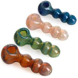 Glass smoking pipes bubble trap hand pipes with silver fumed tobacco pipe tobacco hand pipes colorful spoon glass water pipe smoking accessories