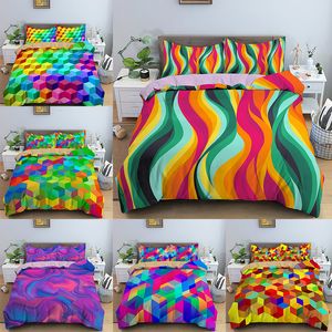 Sängkläder Set Home Living Luxury 3D Tryckt 2 3st Bekvämt täckebeläggning Set Pillow Case Set 230921