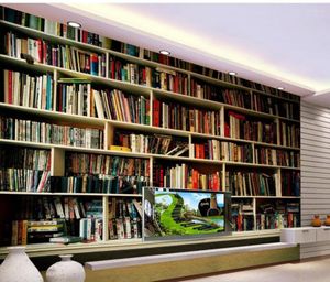 Bakgrundsbilder Väggmålning 3D -tapeter Väggpapper för TV -bakgrund Papel Parede Bookhelf Decoration