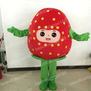 Halloween Strawberry Mascot Costumes Simulering Toppkvalitet Cartoon Theme Character Carnival Unisex vuxna outfit Christmas Party Outfit Suit