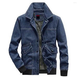 Jaquetas masculinas 2023 primavera homens sólido lapela colarinho denim moda motocicleta jeans hommes fino ajuste algodão casual preto azul casacos