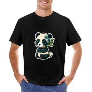 Erkek Tank Tops Panda T-Shirt Kısa Kollu Tee Sade Siyah Tişörtler Erkekler