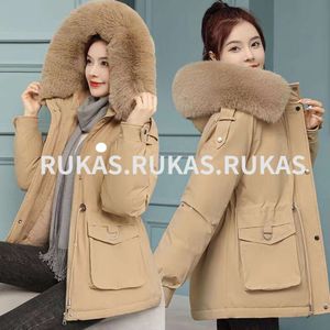 Women's Down And Parka Designer Fall Winter New Down Comforter Short Korean Edition Thin Drawstring Thickened With Hooded Large Fur Collar Brand Coat Luxury coat