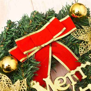 Рождественские украшения венок с маленьким колокольчиком, рождественская елка, дверная висячая гирлянда для дома, веселая вечеринка, входные украшения HKD230922