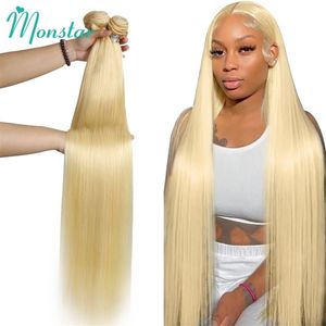 Lace 613 Blonde Colored 30 Inch Straight Human Hair Bundles Brazilian Weave 100 230920