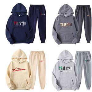 TRAPSTAR DESIGNER MENS HOUDIE Women's Letter Pattern Tryckt Plush Hoodie EssentialClothing Sweatshirt Par Casual Sportswear Hoodie Trouser Two Piece Set