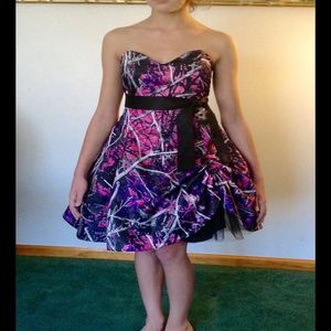 Muddy Girl Camo Prom Vestidos Curto Vestido Formal Sweatneckline Cetim Vestidos de Noiva de Casamento293W