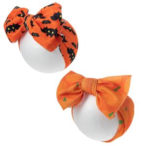 Hårtillbehör 2st. Halloween Day Bullet Baby pannband Pumpkin Ghost Print Tyg Bands Dance Party Headwraps Headwear Kids Gift 230920