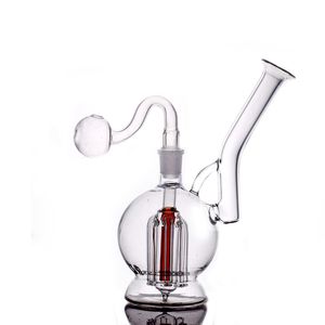 Bicchiere di vetro Bong raccogli cenere Narghilè Braccio Albero Perc Percolatore Fumo Pipa ad acqua riciclatore Dab Rig con tubo bruciatore a olio in vetro maschio da 14 mm