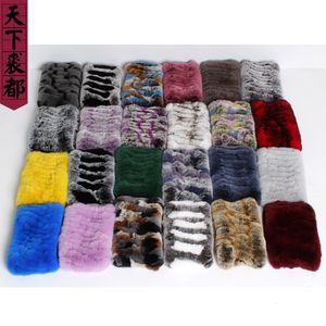 Bandanas Durag Genuine Rex Rabbit Fur Ring Scarve Headband Luxury Scarfs 230921