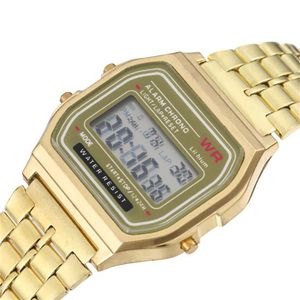 Wristwatches Gold Silver Women Men Watch Led Digital Watches Square Women's Dress Sports Ladies Clock Hodinky Relogios Femini2173