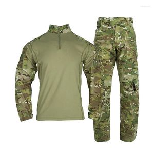 Mäns spårningsdräkter groda Combat Suit Camouflage Paintaball Uniform flera fickor Militär taktisk set arméträning