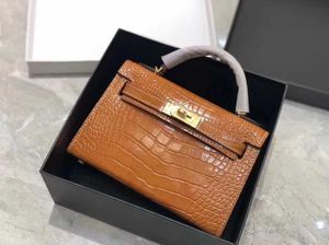 A kaily Luxury Bag with Real object star logo and the same genuine leather crocodile pattern women's handbag Mini second-generation single shoulder crossbody bag QQQJ