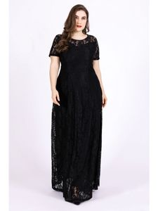 Plus size Dresses Size Party Dres Summer Short Sleeve Lace Floral Hollow Out Sexy Evening Club Wedding Guest Long Dress 230920