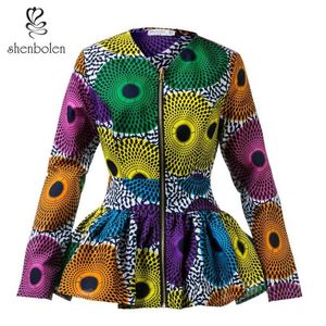 Afrikanska blus kvinnor mode topp traditionella kläder afrikanska kläder kvinnor tryck skjorta topp dashiki kläder plus size2085