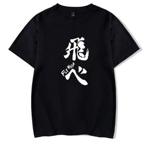 Anime Haikyuu Fly High T Shirt Karasuno High School Shoyo Hinata Tobio Kageyama Short Sleeve Cotton Funny Tshirt Cosplay T-shirt209V