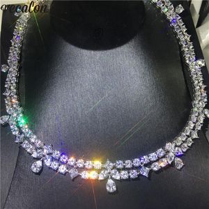 Vecalon Moonlight Necklace White Gold Filled 5a Cz Evening Party Halsband för kvinnor Bröllopstillbehör smycken313J