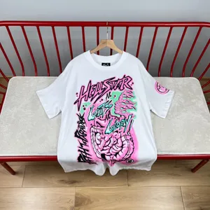 24SS fashion Mens T-Shirts Women Tees Luxurys Designers T-Shirts Hellstar pink tee Men Casual Short sleeve Street Designer Top
