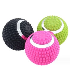 Rolo de bola de massagem elétrica de 3 velocidades Massageador de tecido profundo Bola de massagem vibratória de liberação miocárdica Bola de lacrosse de silicone Bola de terapia de ioga de liberação miofascial