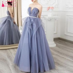 Abiti da festa Dusty Blue Sweetheart Evening Floor Length A Line Elegant Prom Gowns Fashion Formal ZE118